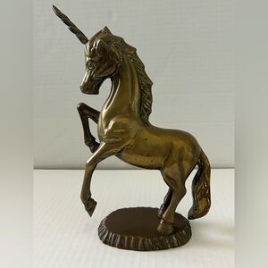 Vintage solid brass unicorn figurine